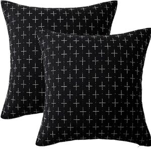 Black and White Geometric Accent Pillows Covers
